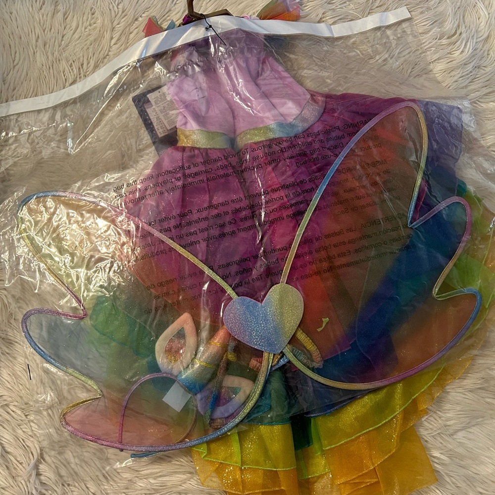Girls rainbow unicorn costume - Picture 4 of 5